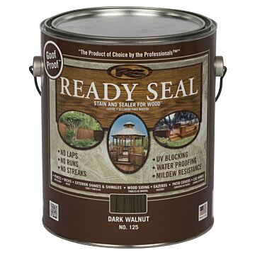 Ready Seal 125 Stain and Sealer, Dark Walnut, 1 gal, Can