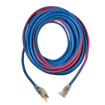 U S Wire 16/3 15 ft SJEOOW Blue and Red Extension Cord with Female Lighted Plug