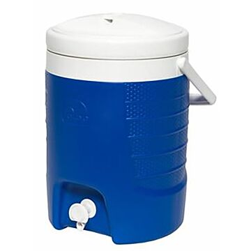 IGLOO 41150 Water Jug, 2 gal Cooler, Pushbutton Spigot, Majestic Blue/White