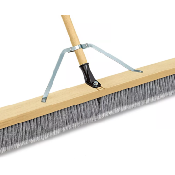 42" Push Broom, Silver Flagged Tip Plastic 3" Bristles with A-Line Handle