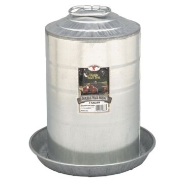 Little Giant Products 12-1/4 in Dia x 15 in H Galvanized Steel Material 3 gal Double Wall Fount