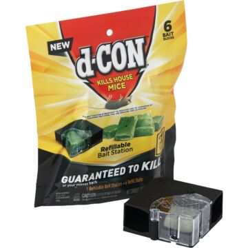 dCON D-Con Refillable Corner Fit Mouse Bait Station (6-Refill)