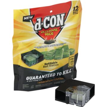 dCON D-Con Refillable Corner Fit Mouse Bait Station (12-Refill)