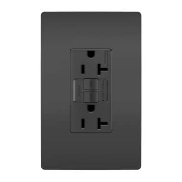 radiant® 20A Duplex Self-Test GFCI Receptacles with SafeLock® Protection, Black CC