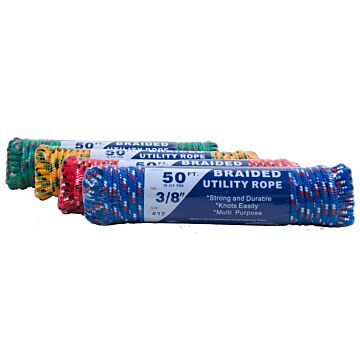 T.W. Evans Cordage Braided Utility Rope (Assorted Colors) 3/8 in. x 50 ft