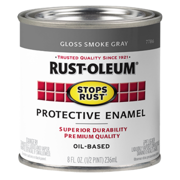 Stops Rust® Spray Paint and Rust Prevention - Protective Enamel Brush-On Paint - Half-Pint Gloss - Gloss Smoke Gray