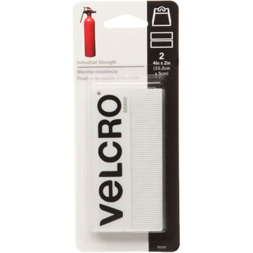 VELCRO Brand 2 In. x 4 In. White Industrial Strength Hook & Loop Strip (2 Ct.)