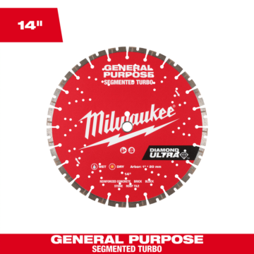 Milwaukee 14" DIAMOND ULTRA™ Segmented Turbo, General Purpose Diamond Blade