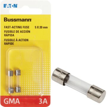 Bussmann 3A GMA Glass Tube Electronic Fuse (2-Pack)