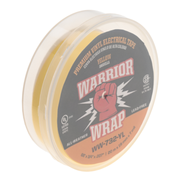 Professional Plus Yellow Vinyl Electrical Tape, 7mil, 66ft Long