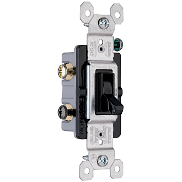 Pass & Seymour Trademaster® Grounding Toggle Switch, Black