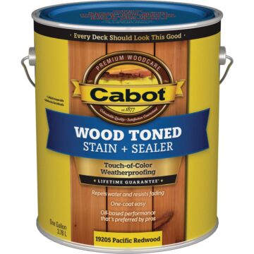 Cabot VOC Wood Toned Deck & Siding Exterior Stain & Sealer, Pacific Redwood, 1 Gal.