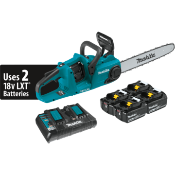 36V (18V X2) LXT® Brushless 16" Chain Saw Kit with 4 Batteries (5.0Ah)