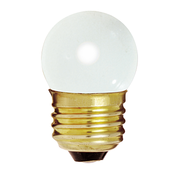 Satco 7.5 Watt S11 Incandescent - Gloss White - 2500 Average rated hours - 20 Lumens - Medium base - 120 Volt - Carded