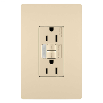 Pass & Seymour Combination Tamper-Resistant 15A Self-Test Night Light/GFCI, Ivory 1597NTLTRICCD4