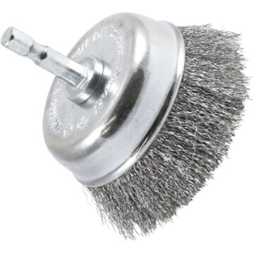 Forney 3 In. 1/4 In. Hex Fine Drill-Mounted Wire Brush