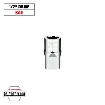 Milwaukee 1/2" Drive 9/16" SAE 6-Point Socket with FOUR FLAT™ Sides