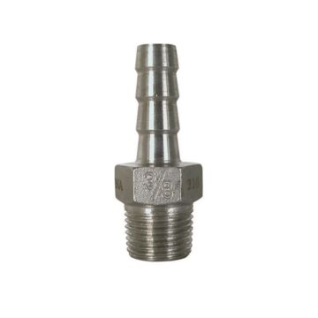 Stainless Steel Straight Hose Adapter MPT x Barb