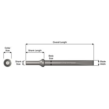 AJAX TOOL AJAX Tool 3/4 in 0.401 x 1-3/4 in 3/4 in Flat Rivet Chisel