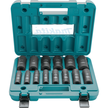 Makita 1/2 in. Drive Deep Well SAE Impact Socket Set (14pc)