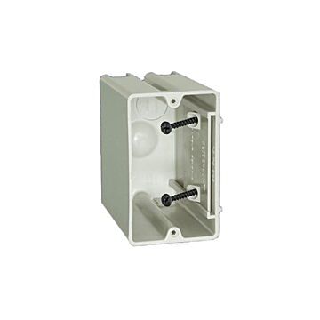 Sliderbox SB-1 Electrical Box, 1-Gang, 2-Outlet, 1-Knockout, 1/2 in Knockout, PVC, Beige/Tan, Screw, Wall