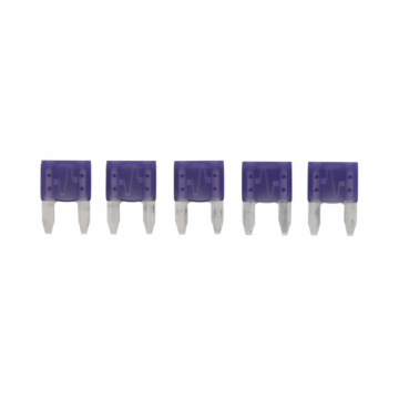 Bussmann Eaton Bussmann series ATM blade fuse, Color code violet, 32 Vdc, 3A, 1 kAIC, Non Indicating, Blade fuse, Blade end, Colored plastic housing, zinc fuse element