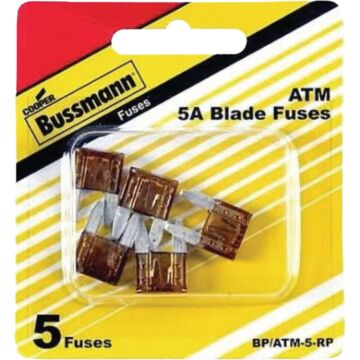 Bussmann Cooper Bussmann 5A 32V Tan Fast Acting Mini Blade Auto Fuse (5-Pack)