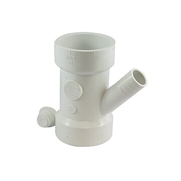 Canplas 1-1/2 x 1-1/2 x 3/4 in Hub x Hub x Spigot PVC Appliance wye With Graywater Trap Primer