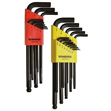 Bondhus SAE/Metric 0.05-3/8 in/1.5-10 mm Alloy Steel Double Pack Ball End L-Wrench Set