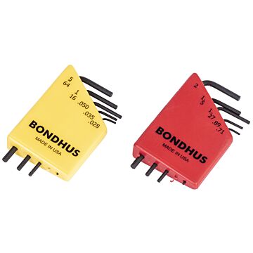 Bondhus SAE/Metric 10 Pieces 5/64-0.28 in and 2-0.71 mm Micro Mini Short Length Hex End L-Wrench Set