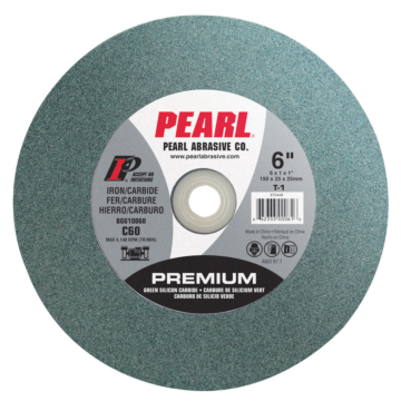 Pearl Abrasives Premium Aluminum Oxide Bench Grinding Wheel 6 x 1 x 1 A46 BA610060