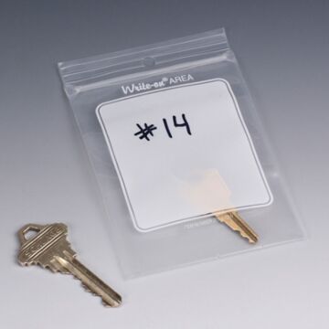 Write-on® 2 mil Polyethylene Zipper Bag with Hang Hole