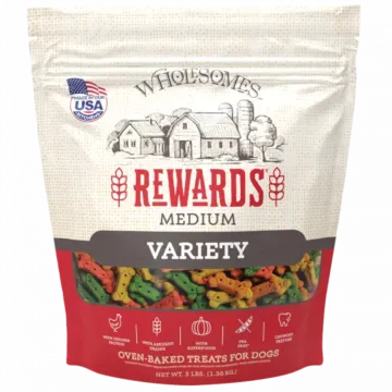 WHOLESOMES Midwestern Pet Foods WHOLESOMES™ 2100358 3 lb Bag Chicken Rewards Variety Biscuit