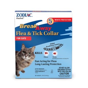 ZODIAC® BREAKAWAY® Wellmark ZODIAC® BREAKAWAY® 100520395 0.37 oz 5 months Odorless Cat Flea & Tick Collar