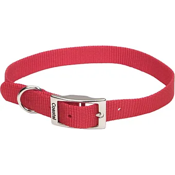 Coastal Single-Ply Dog Collar (Red) M