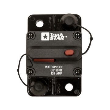 Buyers 120 A 42 VDC Plastic Push-To-Trip Circuit Breaker