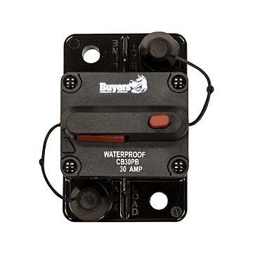 Buyers 30 A 42 VDC Plastic Push-To-Trip Circuit Breaker