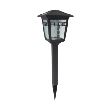 Boston Harbor 26072 Solar Coach Stake Light, NI-Mh Battery, AA Battery, 1-Lamp, Plastic and Glass Fixture, Black