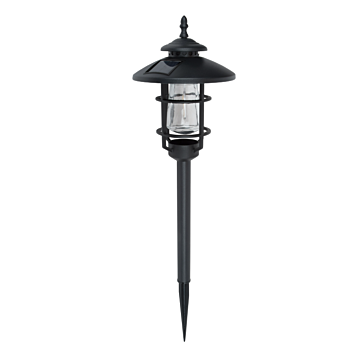Boston Harbor 26074 Solar Stake Light w/LED Filament, NI-Mh Battery, AA Battery, 1-Lamp, Black, Battery Included: Yes
