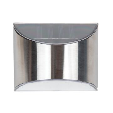 Boston Harbor 26083 Solar Light Wedge Stainless Steel, NI-Mh Battery, AA Battery, 4-Lamp, Stainless Steel