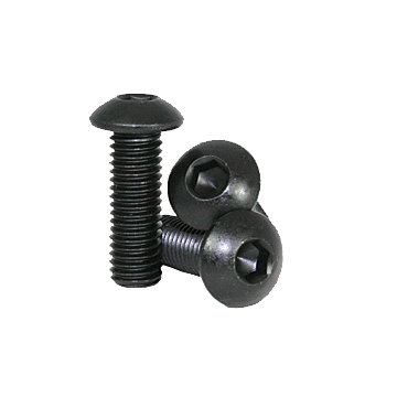 3/8"-16 x 1" Button Head Cap Screw, Coarse Thread, Black Oxide
