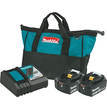 Makita 18V LXT® Lithium-Ion Battery and Rapid Optimum Charger Starter Pack (5.0Ah)