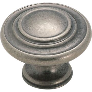 Amerock Inspirations 1.3125 In. Dia. Round Weathered Nickel Cabinet Knob