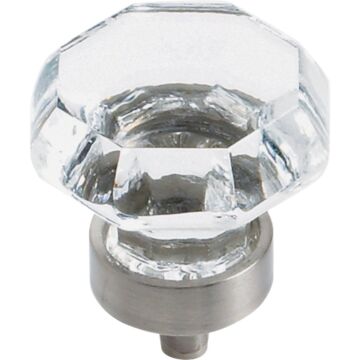 Amerock Traditional Classics Geometric Clear/Satin Nickel Cabinet Knob