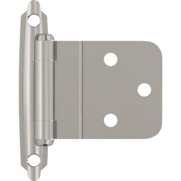 Amerock Self-Closing Face-Mount Cabinet Hinge (Polished Chrome - 2pk) 3/8 in.