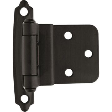 Amerock 3/8 In. Flat Black Self-Closing Face Mount Inset Hinge (2-Pack)