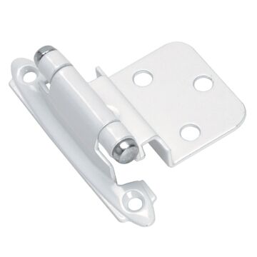 Amerock 3/8 In. White Self-Closing Inset Hinge (2-Pack)