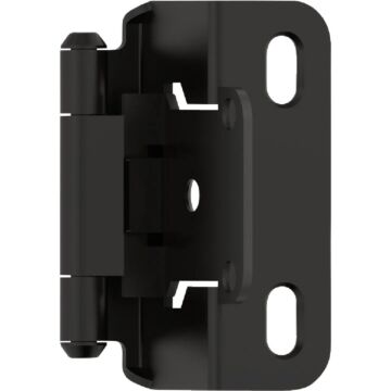 Amerock Overlay Self-Closing Partial Wrap Cabinet Hinge (Matte Black - 2pk) 1/2 in.