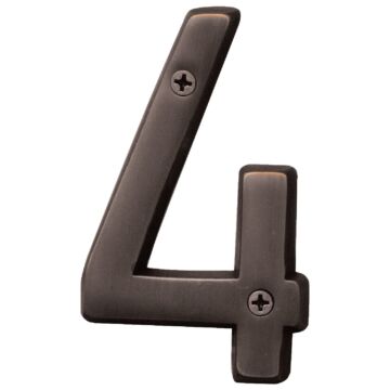 HY-KO Hy-Ko Prestige Series 4 In. Oil Rubbed Bronze House Number Four