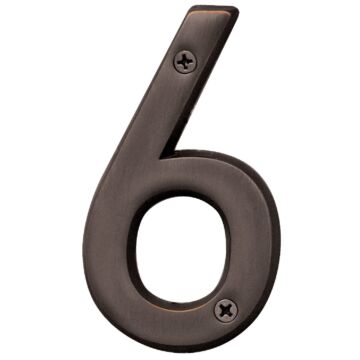 HY-KO Hy-Ko Prestige Series 4 In. Oil Rubbed Bronze House Number Six